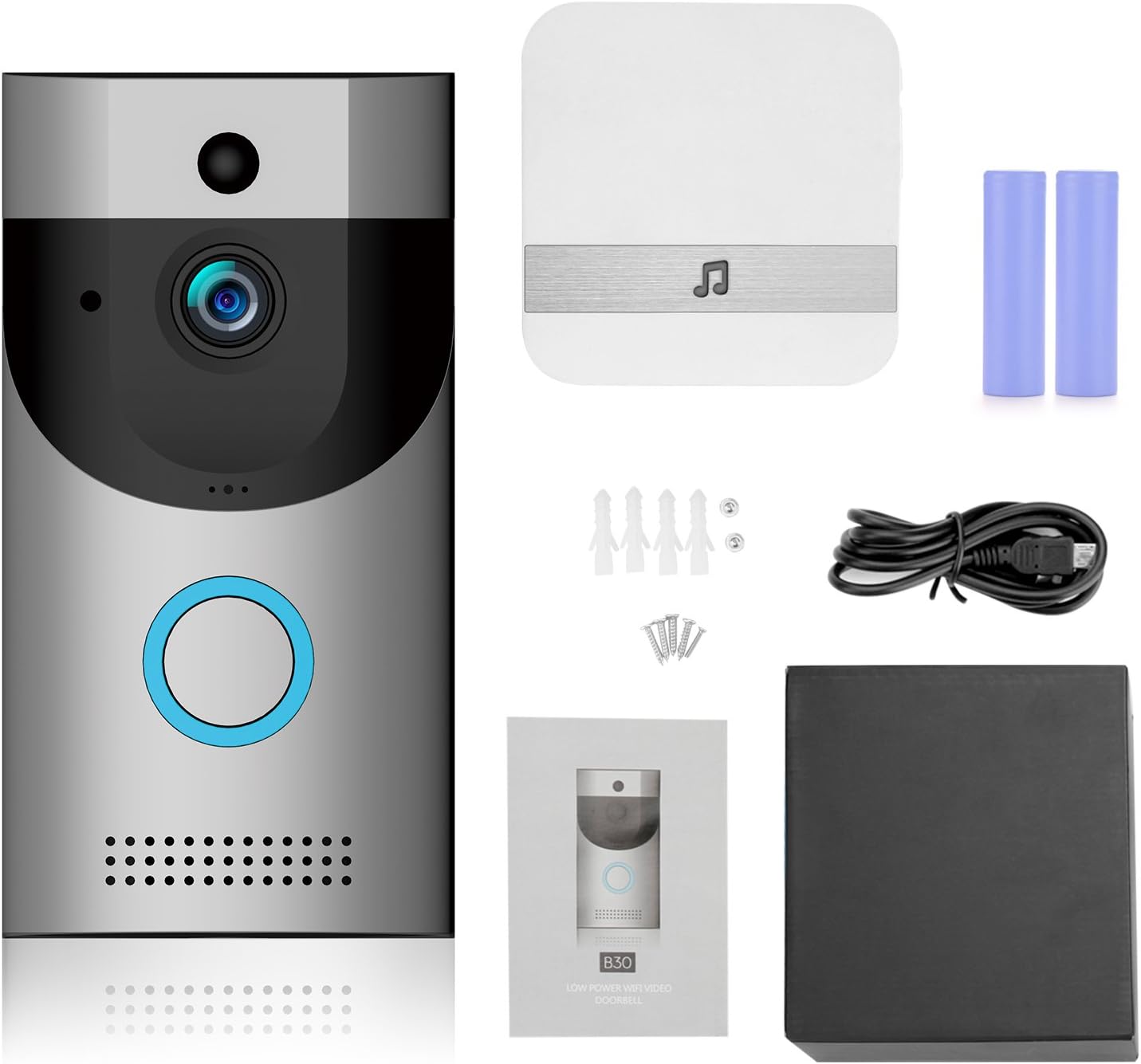 Nicam Home Security Camera System with Motion Detection, Wall Mount, HD Video, 2 Batteries and Cloud Storage Included Weatherproof (IPX65)