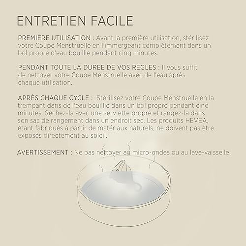 Miniatura 6 de Hevea Loop - Paquete combinado de copas menstruales, tamaño 1 y 2 (rubor dorado y arena dorada), hecho de 100% caucho natural, copa de período más