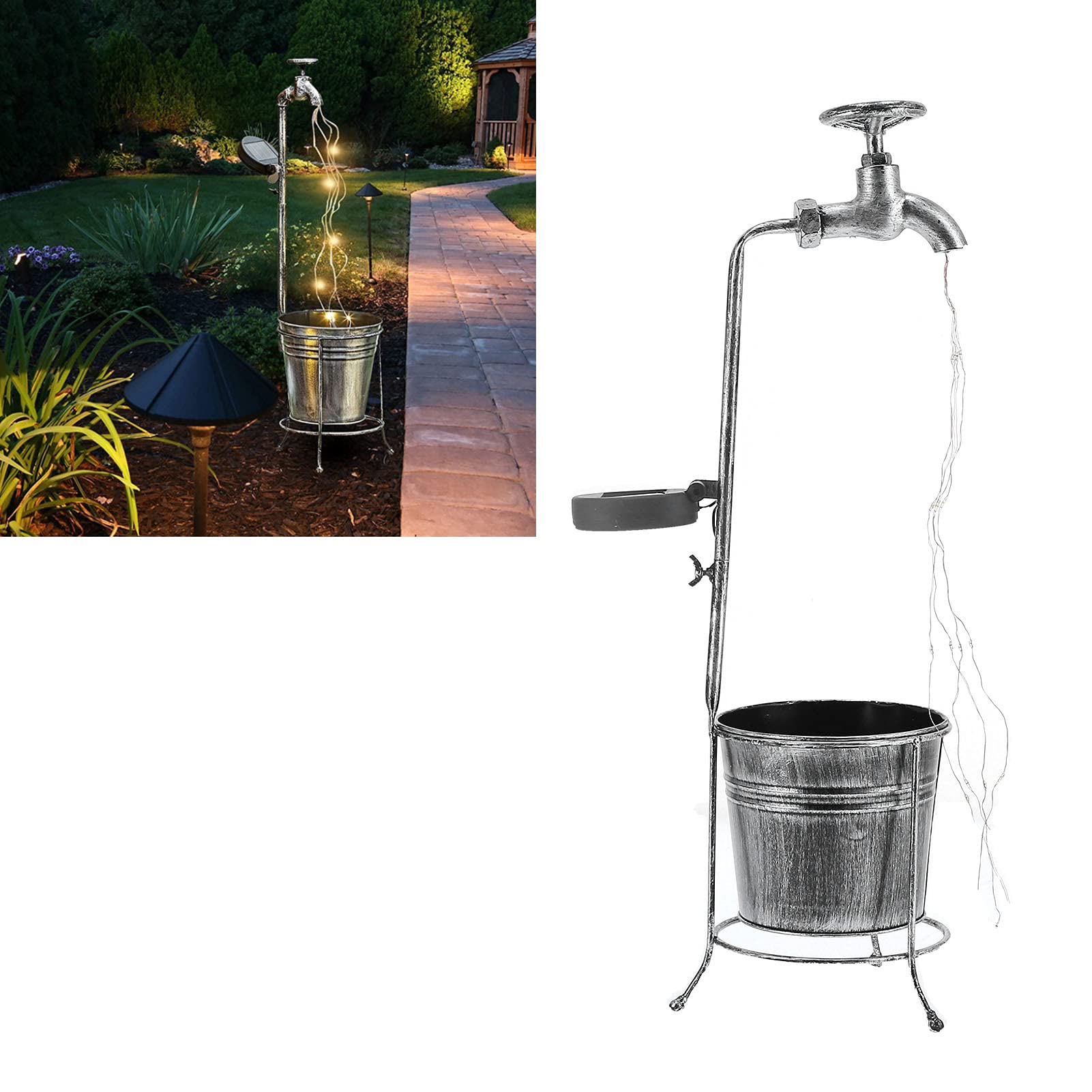 OKJHFD Luci solari Decorazione da giardino per esterni, Decorazione per annaffiatoio da esterno, Lanterna sospesa Annaffiatoio Luci paesaggistiche per cortile Portico Prato Cortile