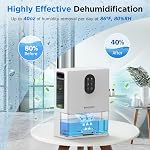 Dehumidifier, 300ml Water Tank Dehumidifiers for Home with Timer, 300m2 Silent Dehumidifier for Cellar, Bathroom, Bedroom, RV