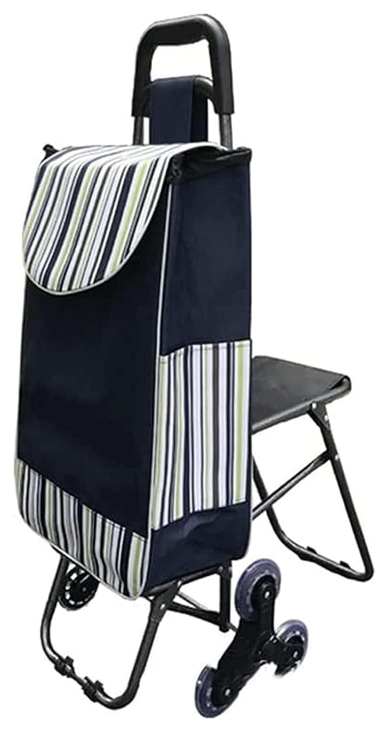 Einkaufswagen Tragbarer, Faltbarer Einkaufswagen mit Sitz, 6 Rädern, Treppensteigwagen for Lebensmittel, Wäsche, persönlicher Handwagen