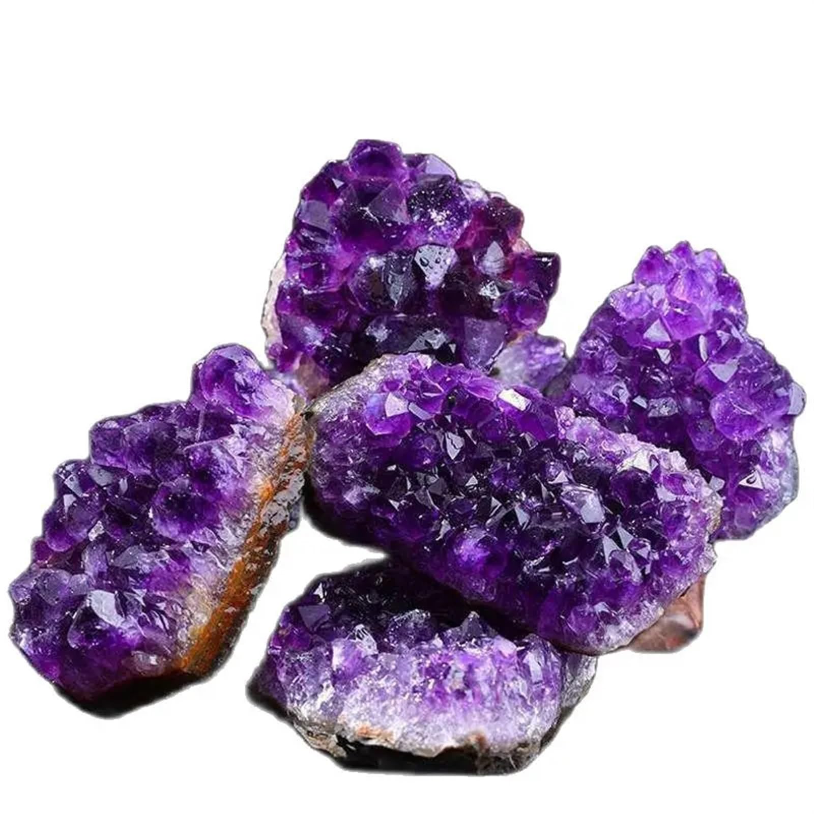 Hermoso Geoda de racimo de cristal de cuarzo amatista natural for decoración del hogar y la oficina, ayuda a relajar la mente y promover la armonía.(180-200g)