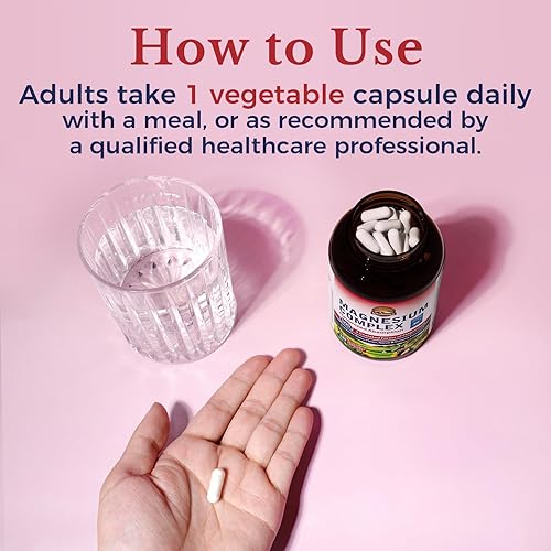 Miniatura 16 de Vitalitown Suplemento complejo de magnesio de 500 mg – Glicinato de magnesio, malato, taurato y citrato certificado NSF – Quelatado de alta