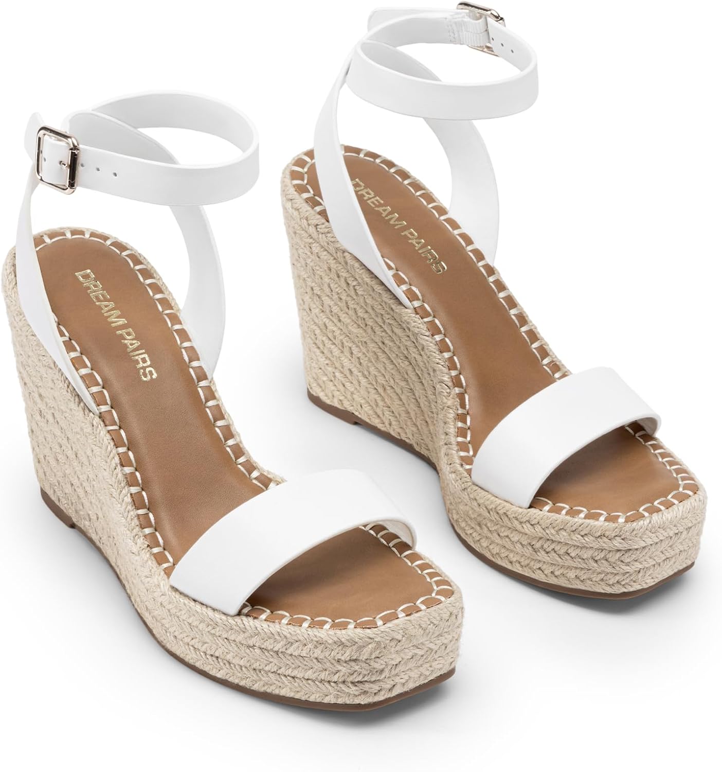 DREAM PAIRS Women's Open Toe Platform Sandals Adjustable Buckle Ankle Strap Comfortable Summer Espadrille Wooden Heeled Wedge Fashion Dressy Shoes - Image 8