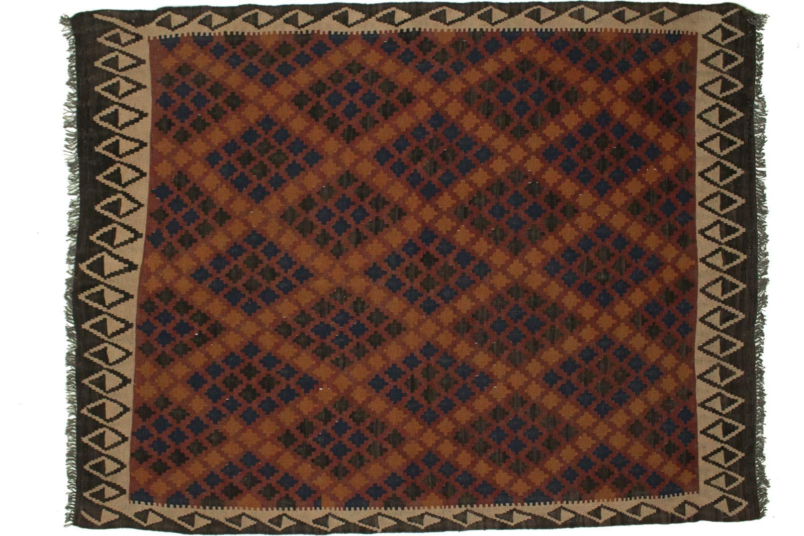Tapis Kelim afghan multicolore 150x200 cm pour réchauffer un salon moderne