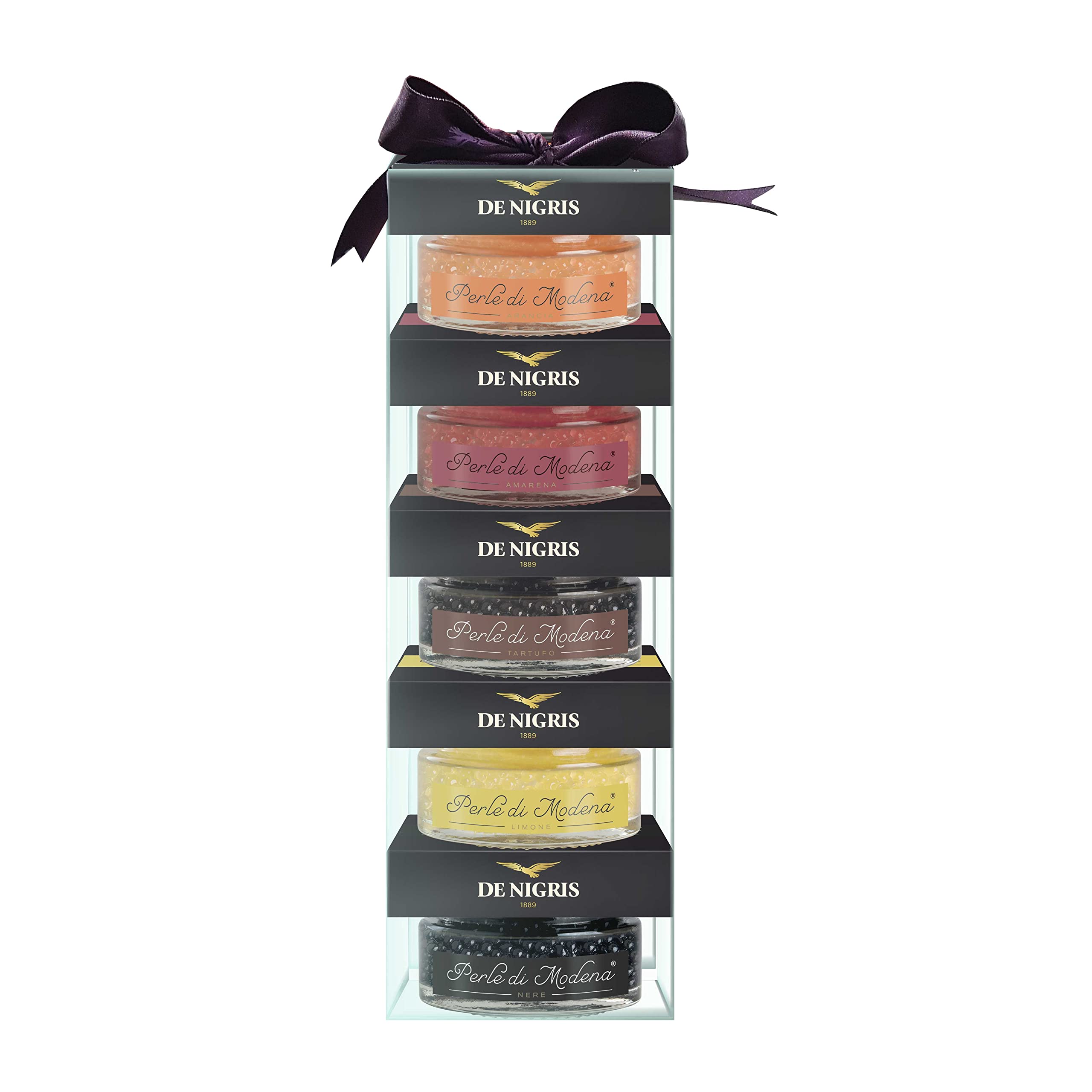 De Nigris Excellence Line - Modena Pearls Gift Pack 5 x 1,69 Oz (250gr) | Balsamic Vinegar From Modena Italy With Incredible Flavors