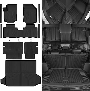 Naibeve Floor Mats for 2018-2024 Chevy Equinox/GMC Terrain - All Weather for Chevy Equinox/GMC Terrain Floor Mats & Trunk Mat & Backrest Mats & Door Sill Guards Waterproof Interior Accessories