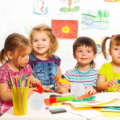 Miniatura 6 de Amosfun 12 piezas de magdalena de espuma pintable blanco falso pastel modelo cumpleaños, boda, fiesta de Navidad, decoración de ventanas, 2.4 x 2.4