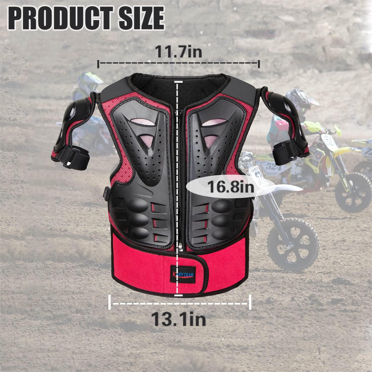Kids Motocross Vest-Dirt Bike Gear for Cycling Skateboard ATV, Body Back Chest Shoulders Protection,Children Motorcycle Protector for Skating, Skiing