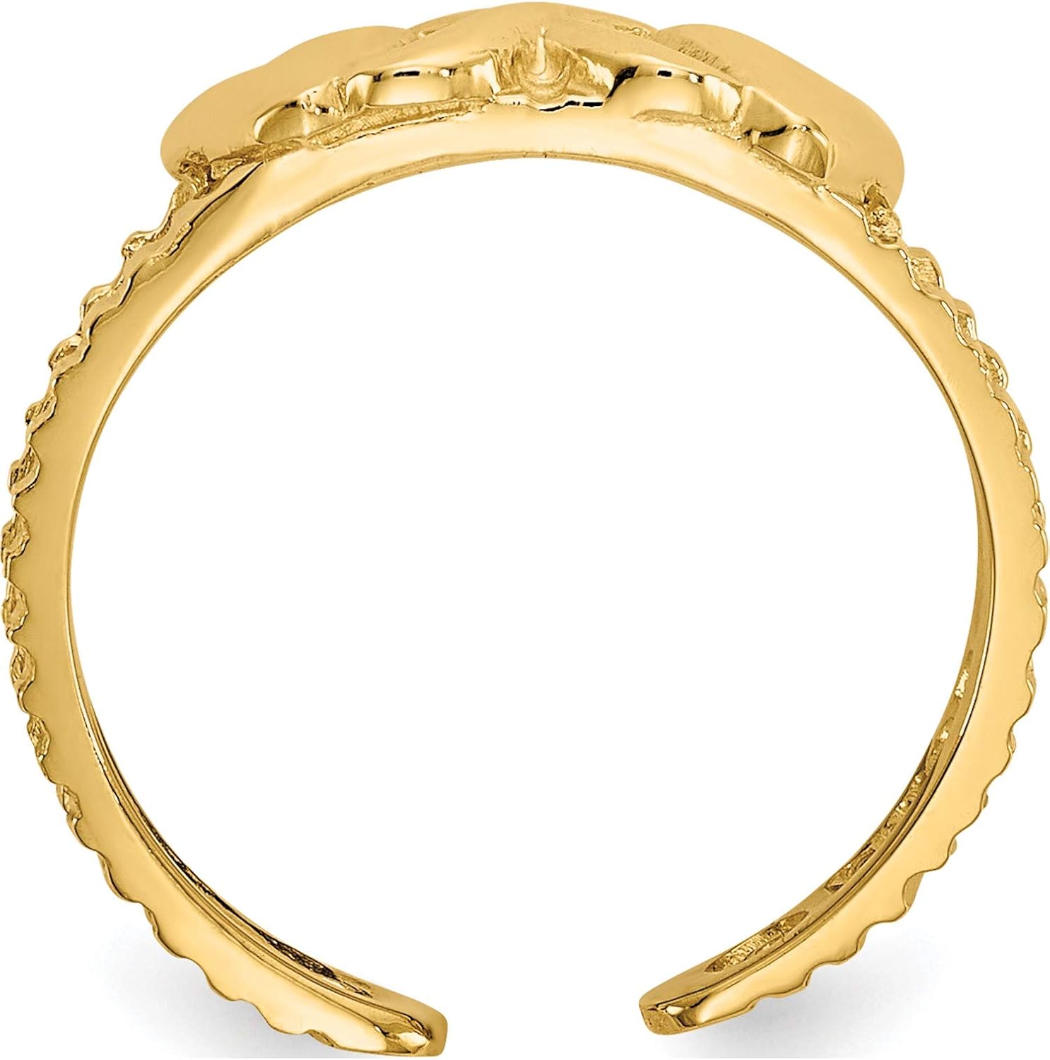 14K Yellow Gold Hearts & X Toe Ring - Jewelry By Sweet Pea