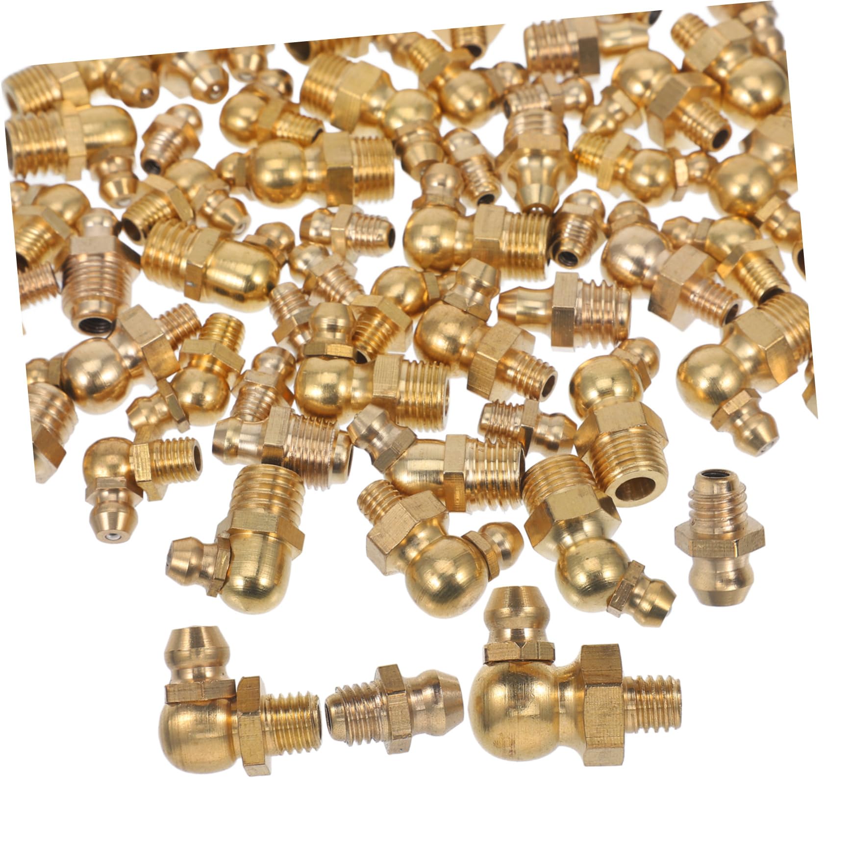 OSOLADY 60pc Grease Fitting Assortment Kit 4-28 Grease Fitting Set Straight 45° 90° Fittings for Easy Lubricati