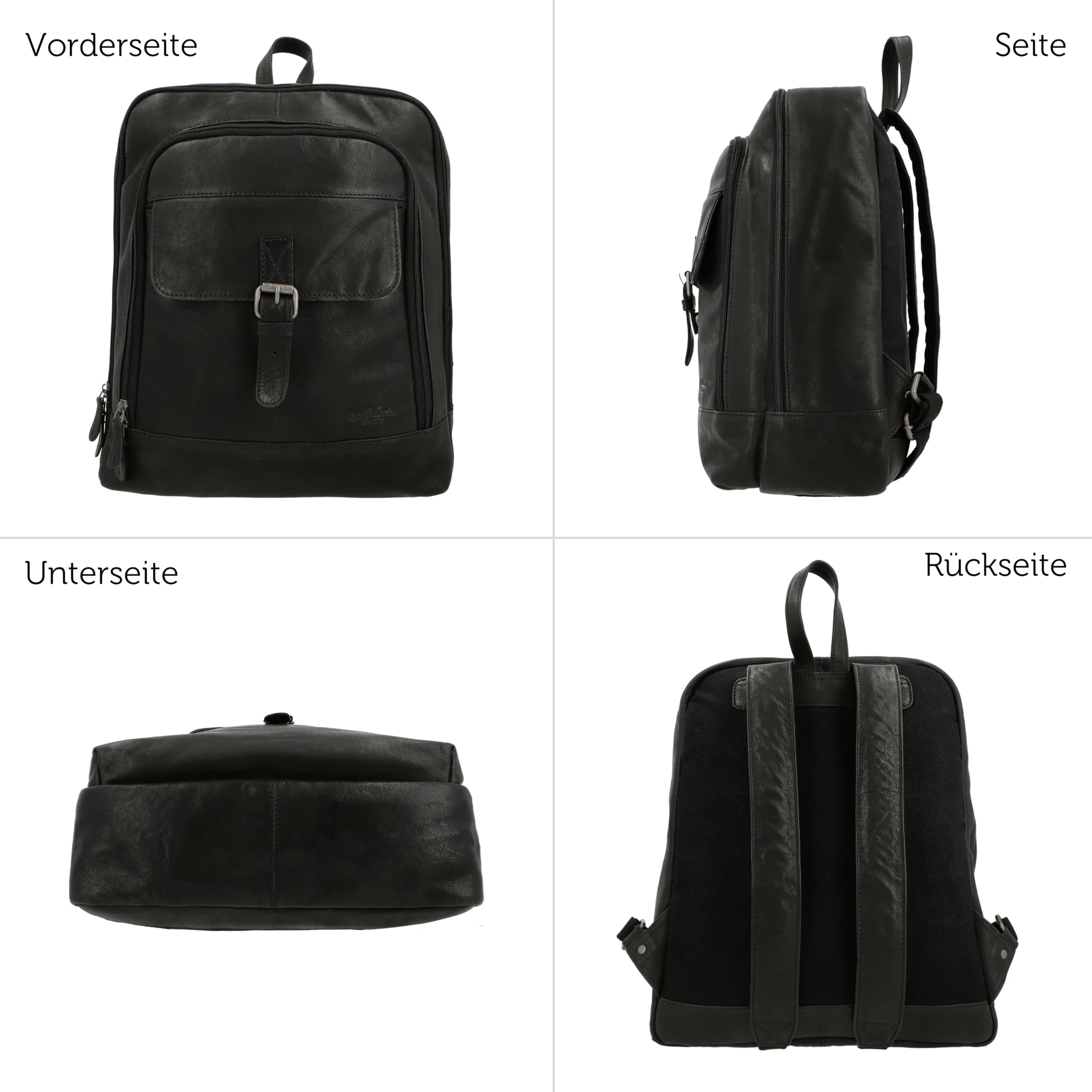 Gusti Leder Rucksack für Damen & Herren – Niki | Vintage Lederrucksack aus pflanzlich gegerbtem Rindsleder | 15.6" Laptopfach | Praktische Fächer & stilvolles Design