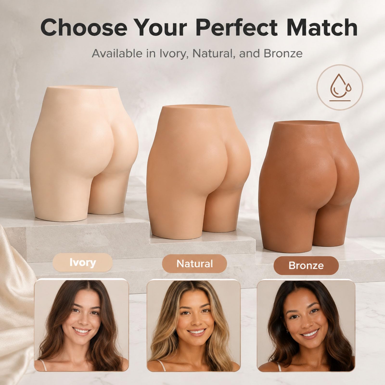 Modellatore per Fianchi in Silicone per Donna, Slip Push-up per Glutei con Imbottitura in Silicone realistica, Che esalta Le Curve