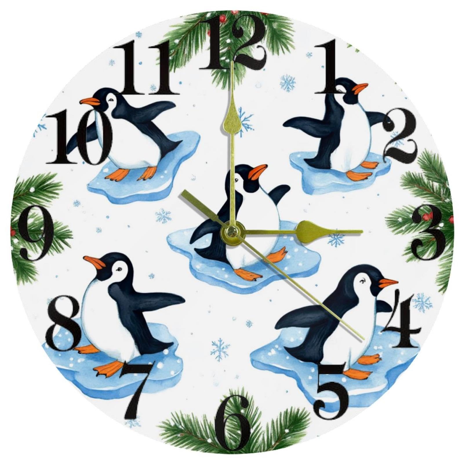 Horloge murale pingouins silencieuse pour éliminer le bruit du tic-tac chez soi