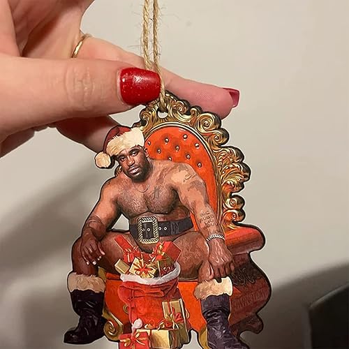 Divertidas bolas de Navidad 3D adorno para árbol de Navidad decoración de árbol de Navidad adorno colgante para decoración de Navidad madera de