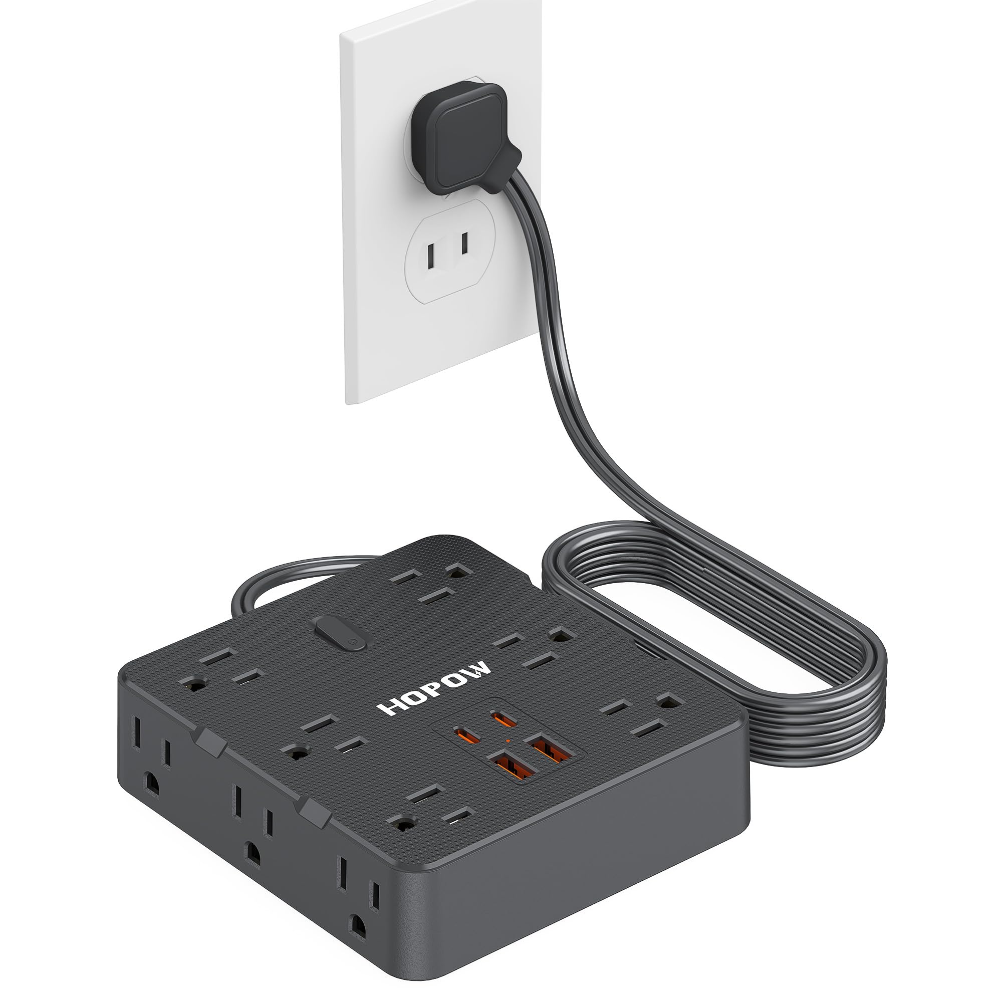 HOPOW 12-Outlet 2 Prong Power Strip