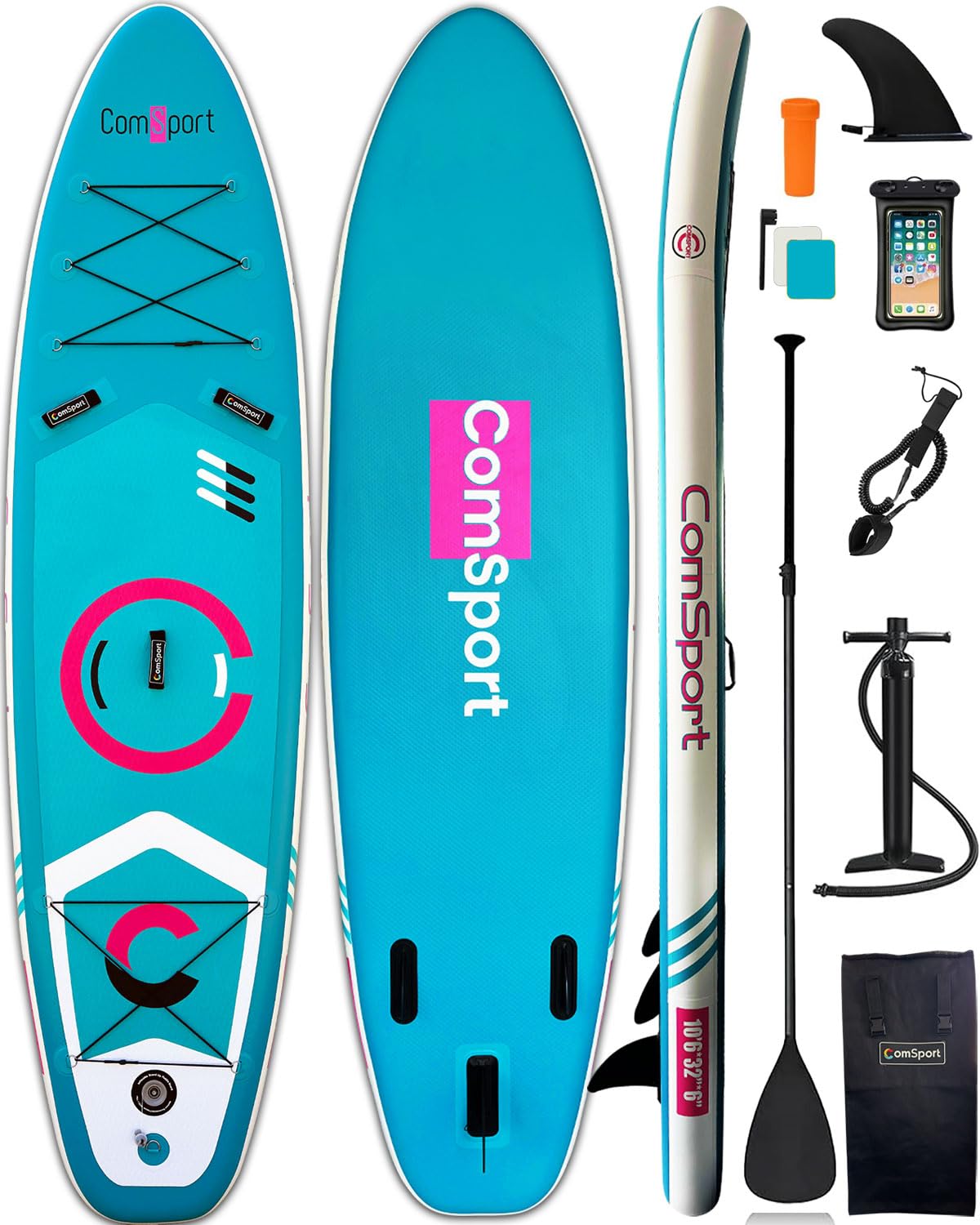 ComSport SUP サップボード スタンドアップパドルボード インフレータブル 1〜2人用 超軽量 安定 滑り止め 初心者向け 長さ320cm 幅82cm Amazon | ComSport SUP サップボード スタンドアップパドルボード