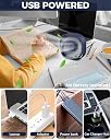 SPORONI - Small USB Desk Fan,3 Speeds Portable Table Fan, 4 inch Personal Mini Fan,Small Cooling Fan by USB Plug In, 360°Rotatable Desktop Fan for Home Office Bedroom Dorm Indoor Outdoor Summer Gift gallery image