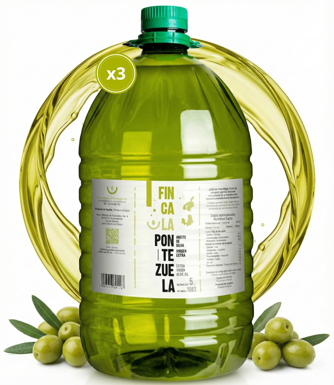 Finca La Pontezuela Cornicabra - Oliwa z oliwek Extra Virgin 3x5L - Autentyczny smak gór Toledo