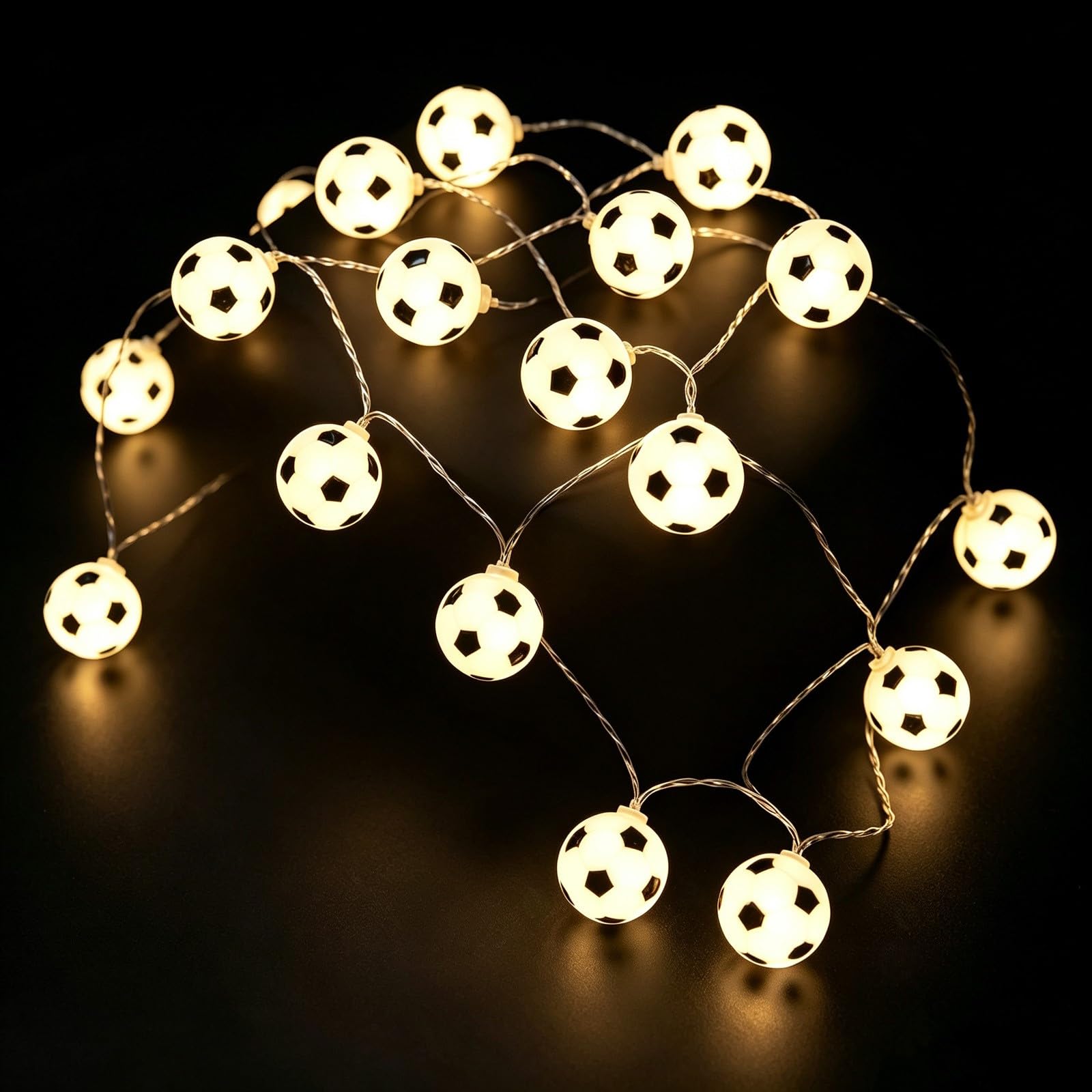 Guirlande lumineuse football 3 mètres, idée cadeau idéale pour fan de foot