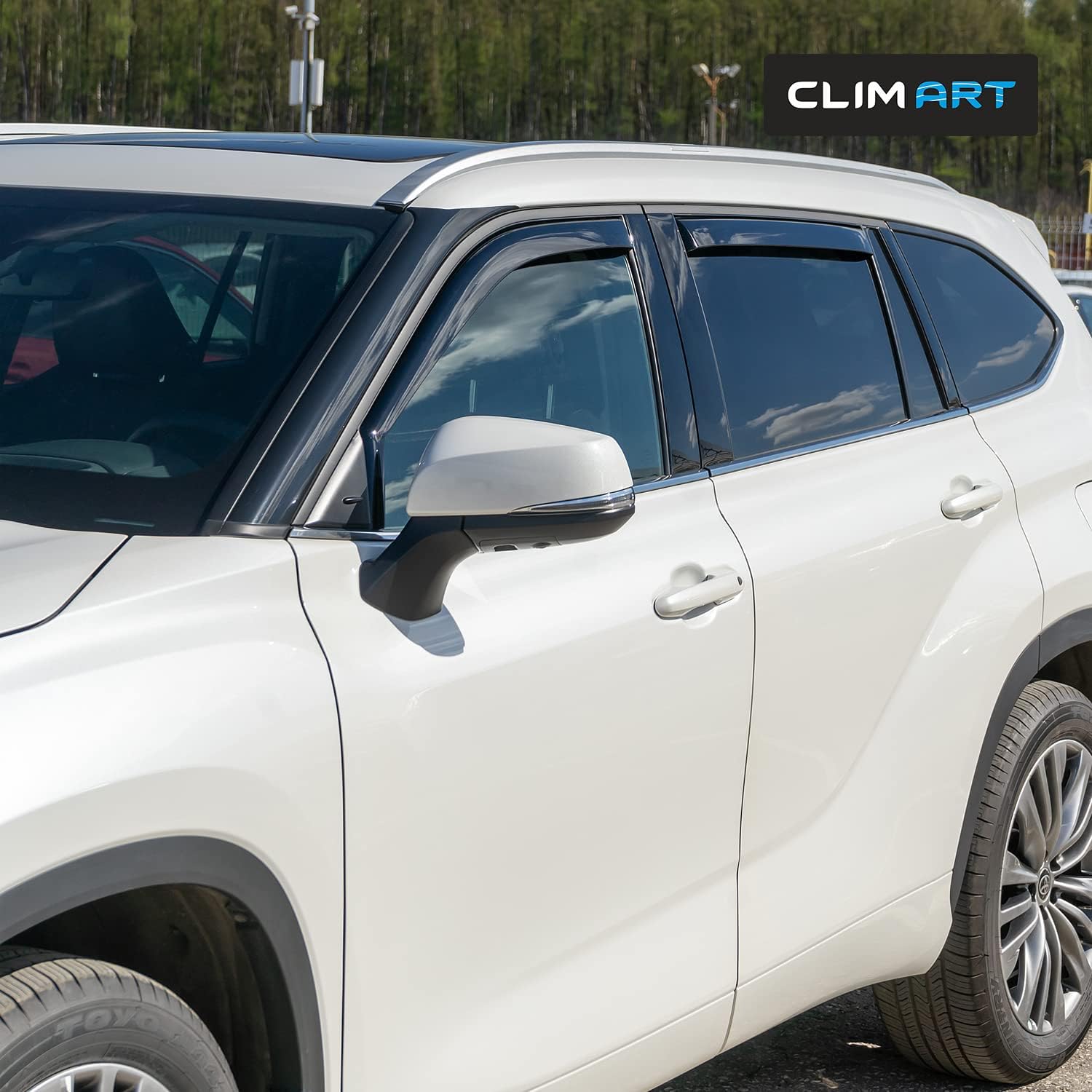 CLIM ART in-Channel Incredibly Durable Rain Guards for Toyota Highlander 2020-2026, Original Window Deflectors, Vent Window Visors, Vent Deflector, 4 pcs. - 620143