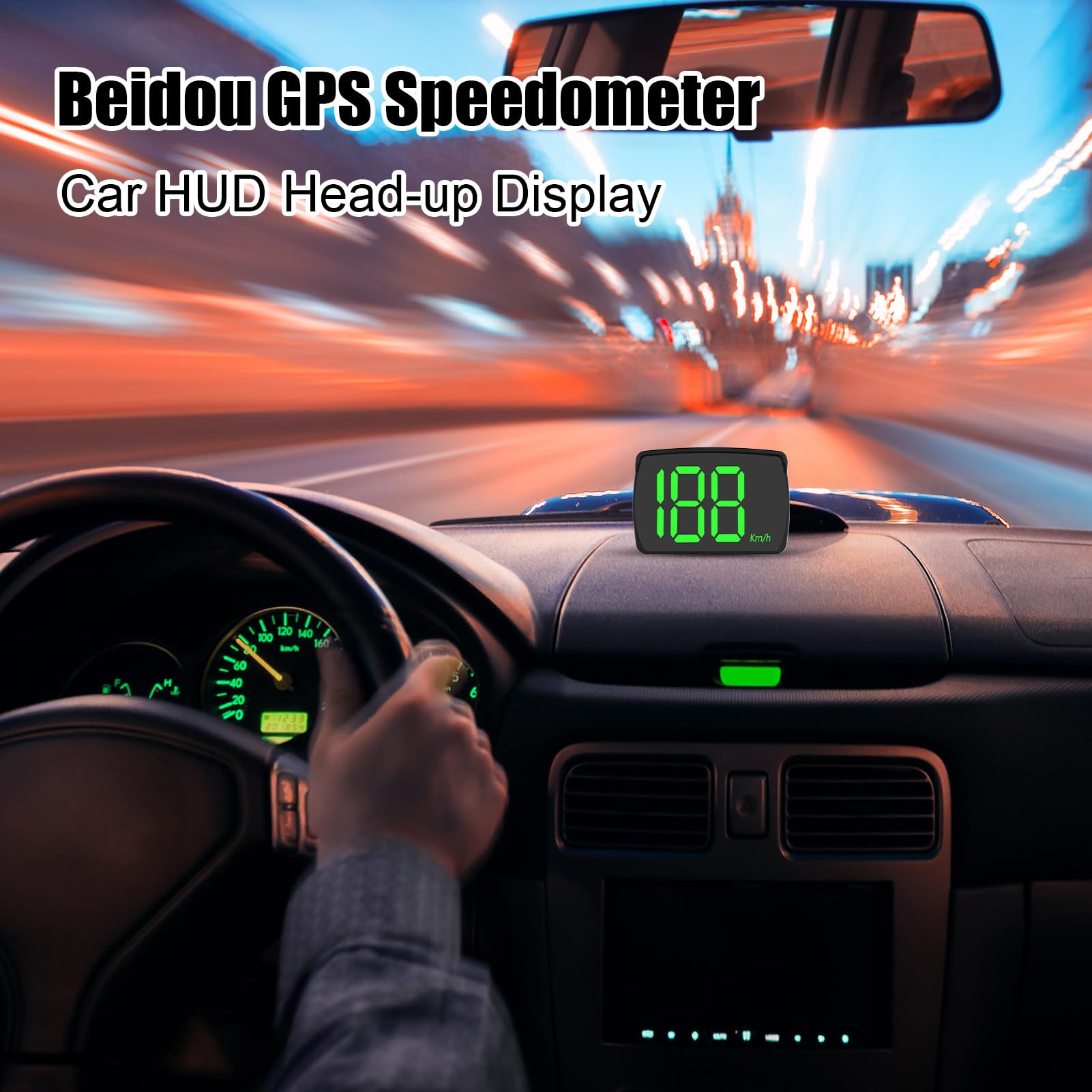 Velocimetro GPS,HUD Indicatore Velocità Km/H | Monitoraggio Velocità in Reale Display Digitale Km/h per Corsa Taxi Camion Golf Cart Veicoli Fuoristrada
