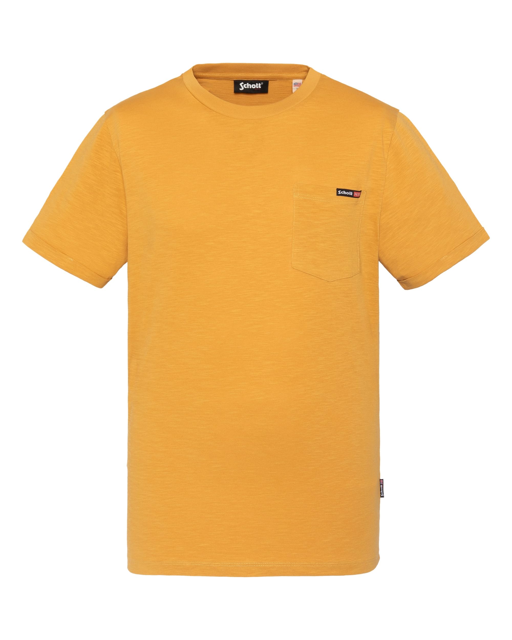 Schott Nyc Men's Yellow T-Shirt, M
