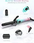 1 Inch Ceramic Curling Iron for Short Hair & Medium Hair, Hair Curler with Temp Dial 280-450°F for Defined Curls, Dual Voltage, Gradient Color