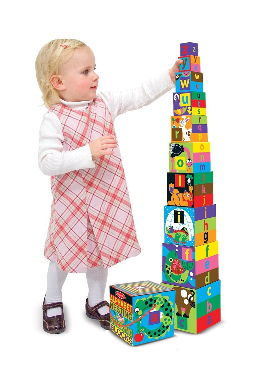 Melissa & Doug English Alphabet Nesting and Stacking Blocks (LC) | Developmental Toy | Blocks & Building | 2+ | Gift for Boy or Girl