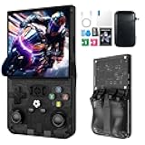 R36MAX Retro Handheld Game Console, 4.0 Inch IPS HD Screen Retro Gaming Console, Linux System, 20＋Mainstream Emulator Games Retro Game Console, 4000mAh Battery, Built-in 64G TF Card, Black