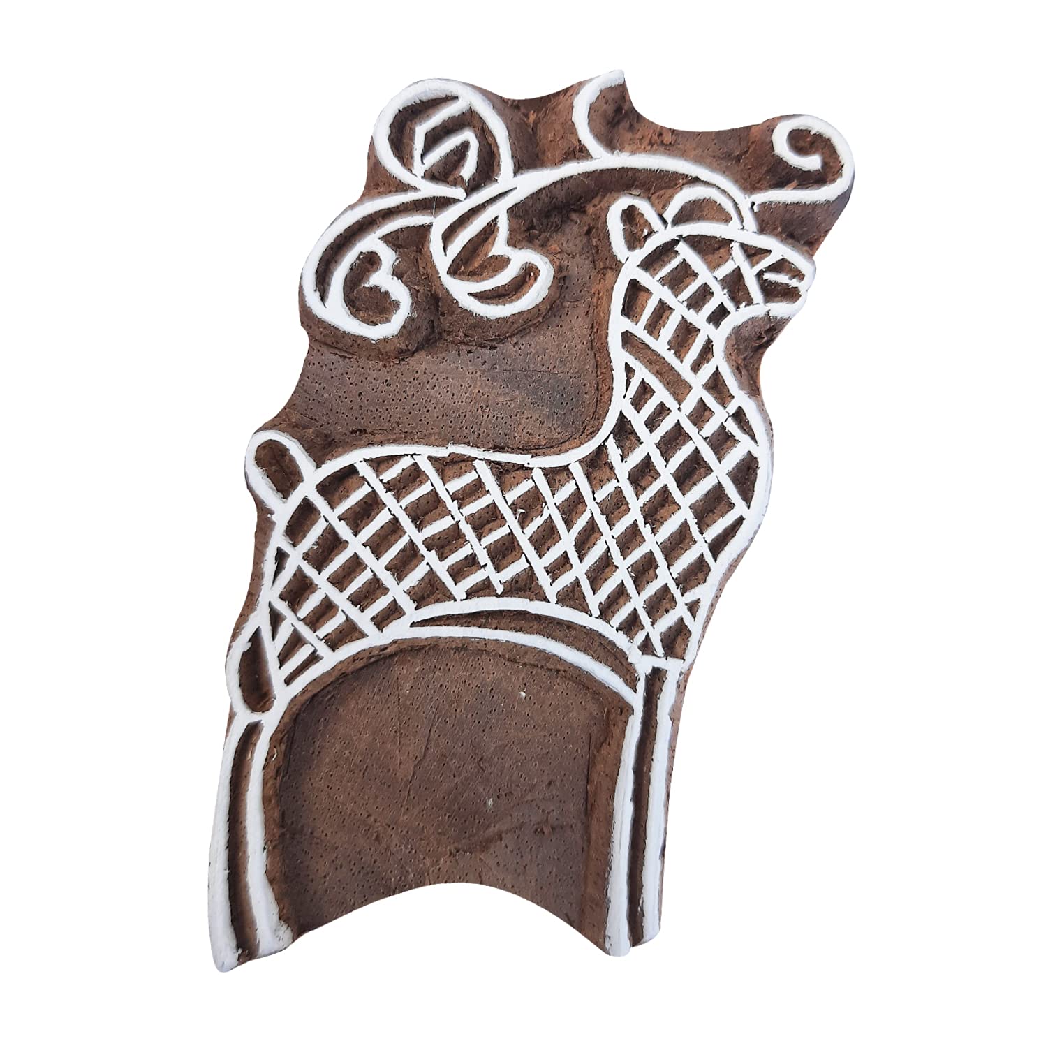 Royal Kraft Deer Wooden Printing Block Stamp - DIY Henna Fabric Textile Paper Clay Pottery Block Printing Stamp THDtag120 1