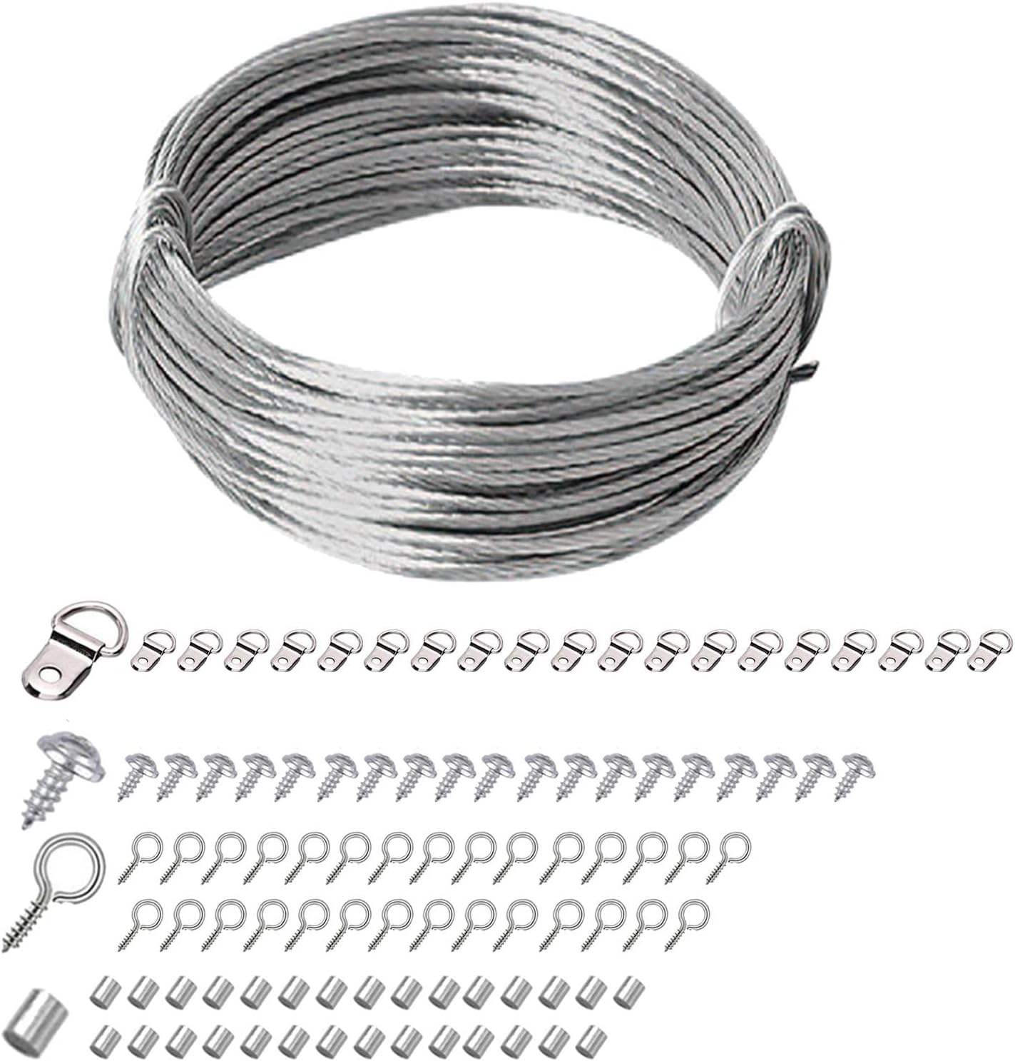 MERISHOPP™ Picture Hanging Wire Heavy Duty Picture Hangers for Paintings Artwork Mirror 10M Wire 101Pcs|Home & Garden|Household Supplies & Cleaning|Home Organization|Hooks & Hangers