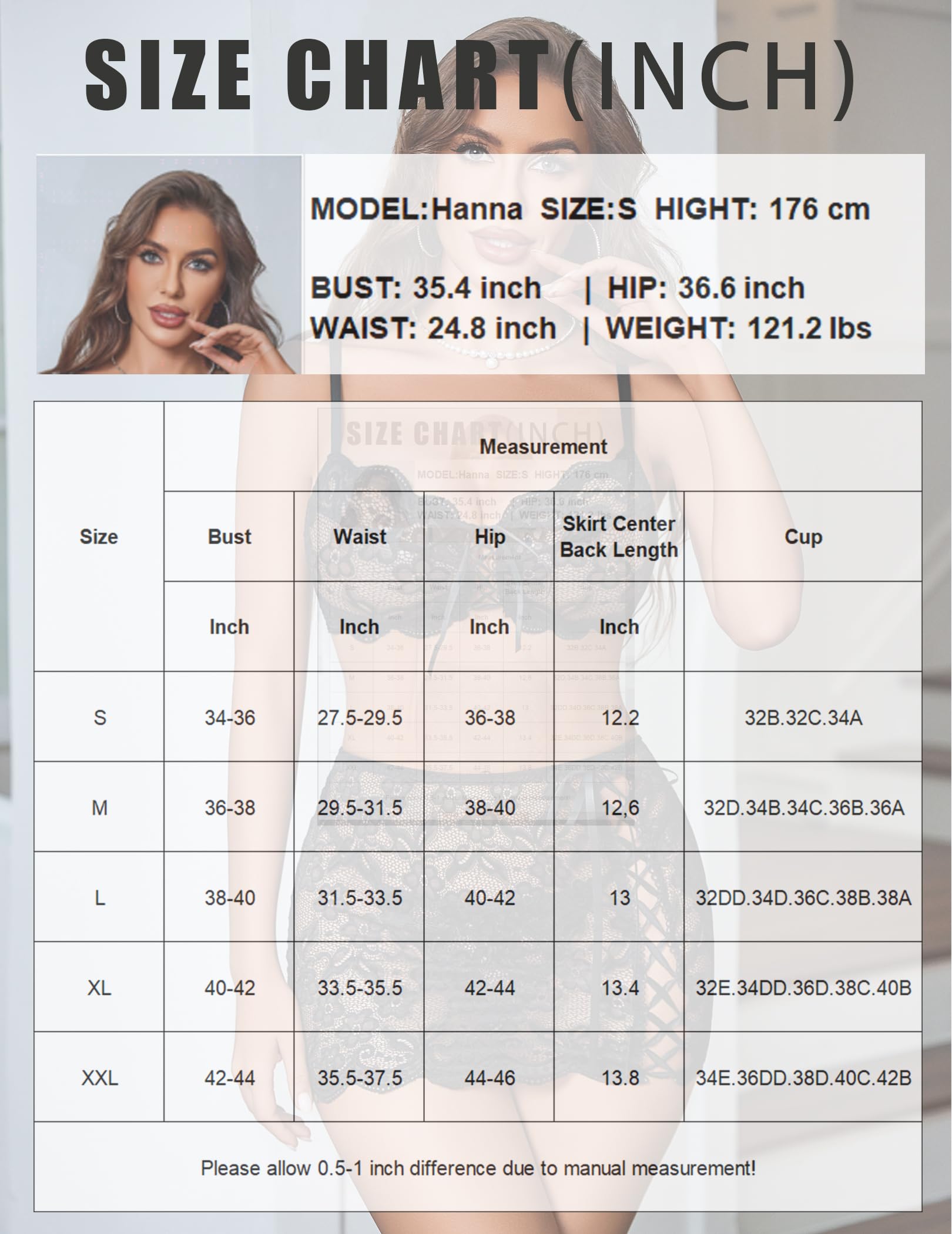 Avidlove Women Lingerie Sets 3 Piece Lace Bralette Mini Skirt With G-String Sexy Lingerie Outfits Babydoll Bodysuits: Large Black