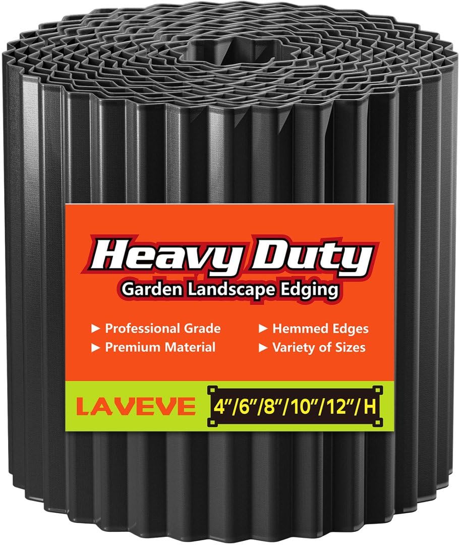 LAVEVE Corrugated Metal Garden Edging 12" x 40Ft, Landscape Edging Border