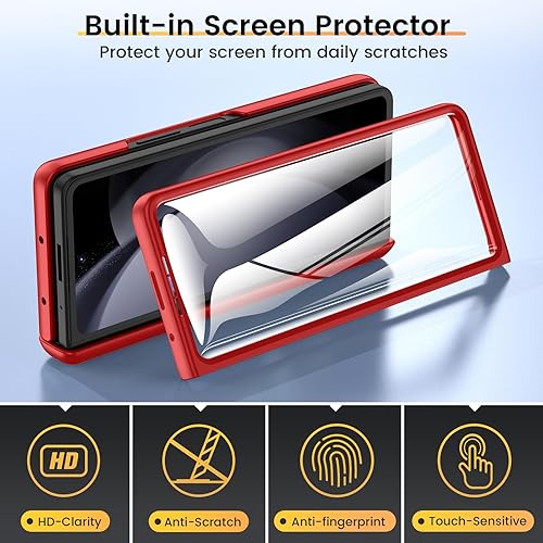 Miniatura 29 de VEGO Funda para Galaxy Z Fold 4 con cubierta de cámara deslizante y funda de protección de bisagra con protector de pantalla Cubierta protectora