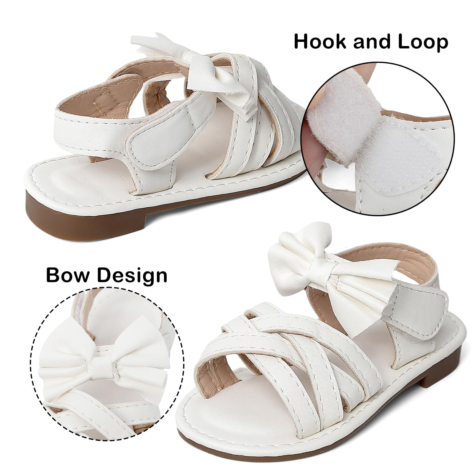 Sandales Fille avec Nœud Chaussures D'été Confortable Enfants Sandale Princesse à Bout Ouvert