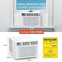 Vista 6 de ROVSUN - Aire acondicionado para ventana de 12000 BTU con función de calor, unidad de aire acondicionado y calentador combo con control inteligente