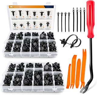 GOOACC 480PCS Bumper Retainer Clips & Fastener Remover Kit - Universal Nylon Plastic Rivets for Toyota Ford GM Honda Chrysler Door Trim Panels