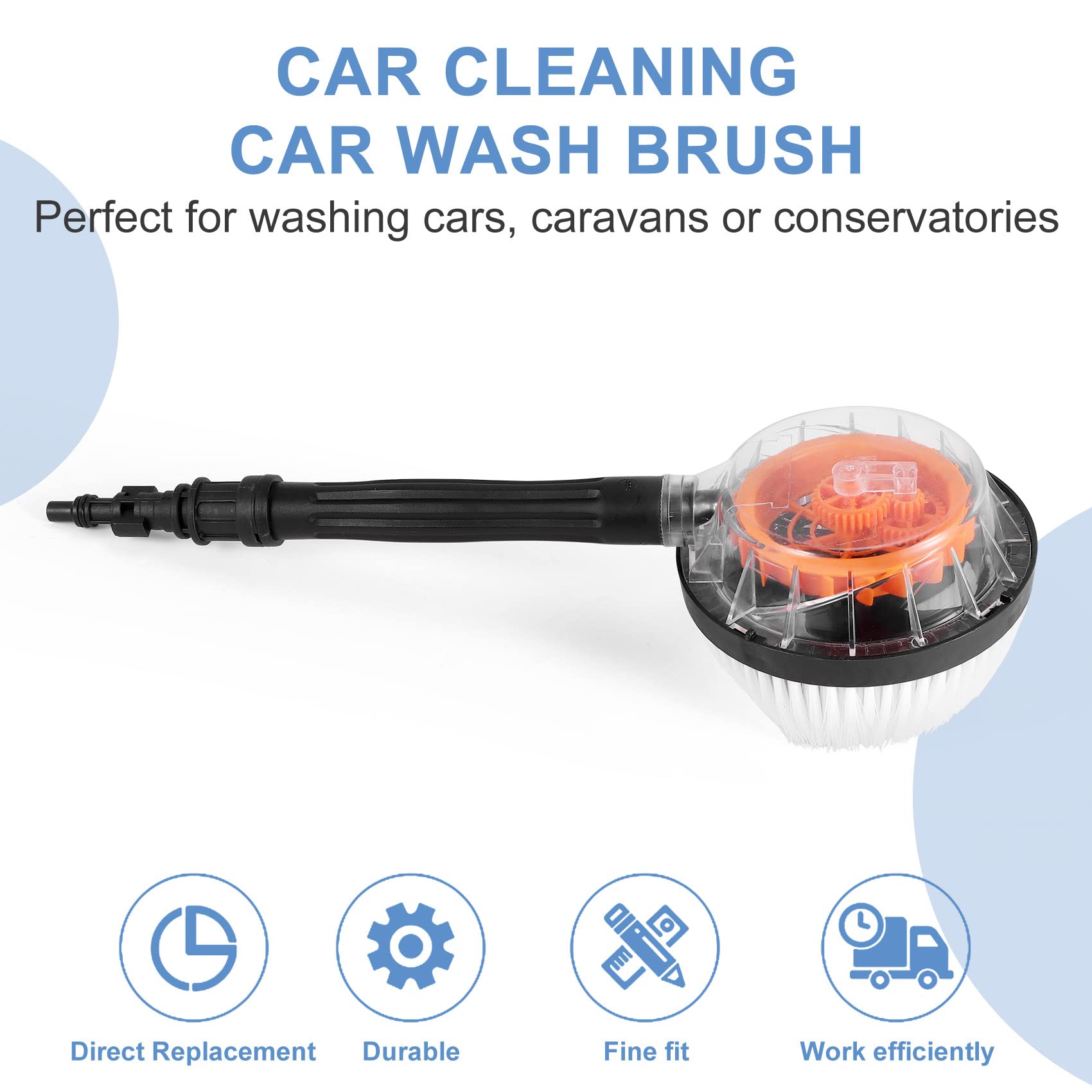 Spazzola Rotante Auto Ad Acqua - Per Lavaggio Senza Elettricità, Con Schiumaggio - Foto 7