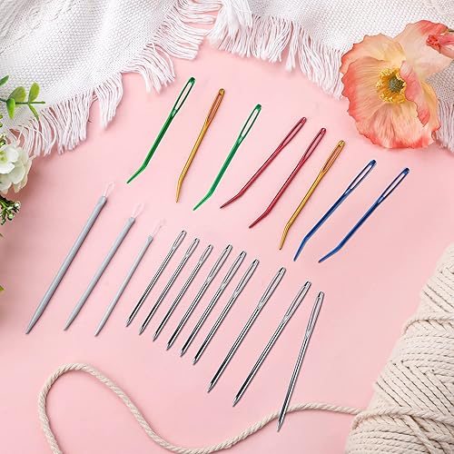 Miniatura 6 de 20 agujas grandes para oscurecer los ojos, aguja de tapiz de acero inoxidable, agujas de hilo romo, agujas de oscurecimiento con 2 botellas de