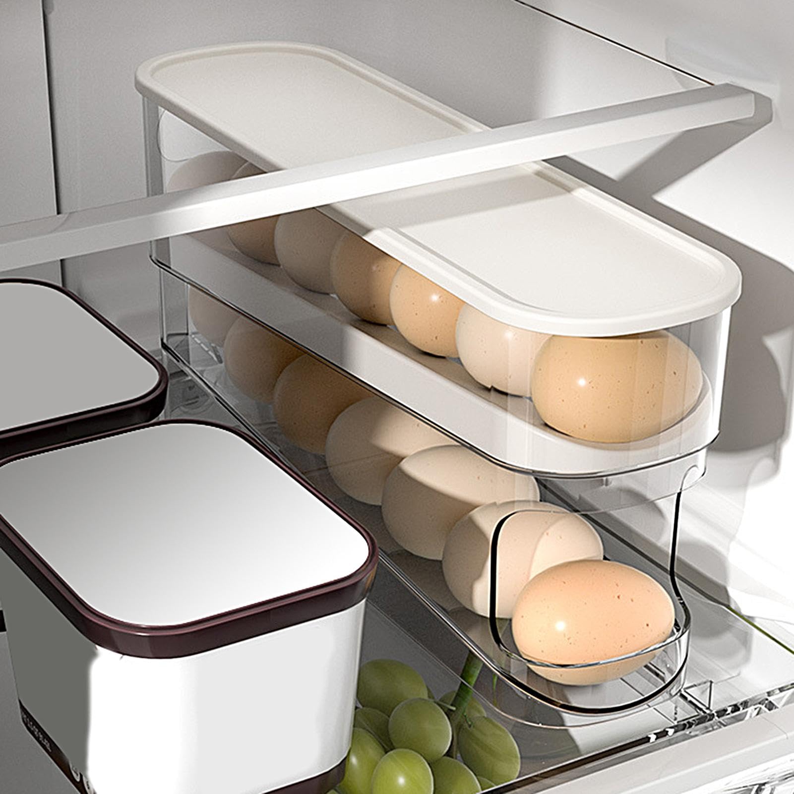 Contenitore Per Uova Per Frigorifero, Contenitori Per Uova, Porta Uova Da Frigo Portauova Frigorifero Doppio Porta Uova Automatico Per 24 Uova Colori Diverse 84893744