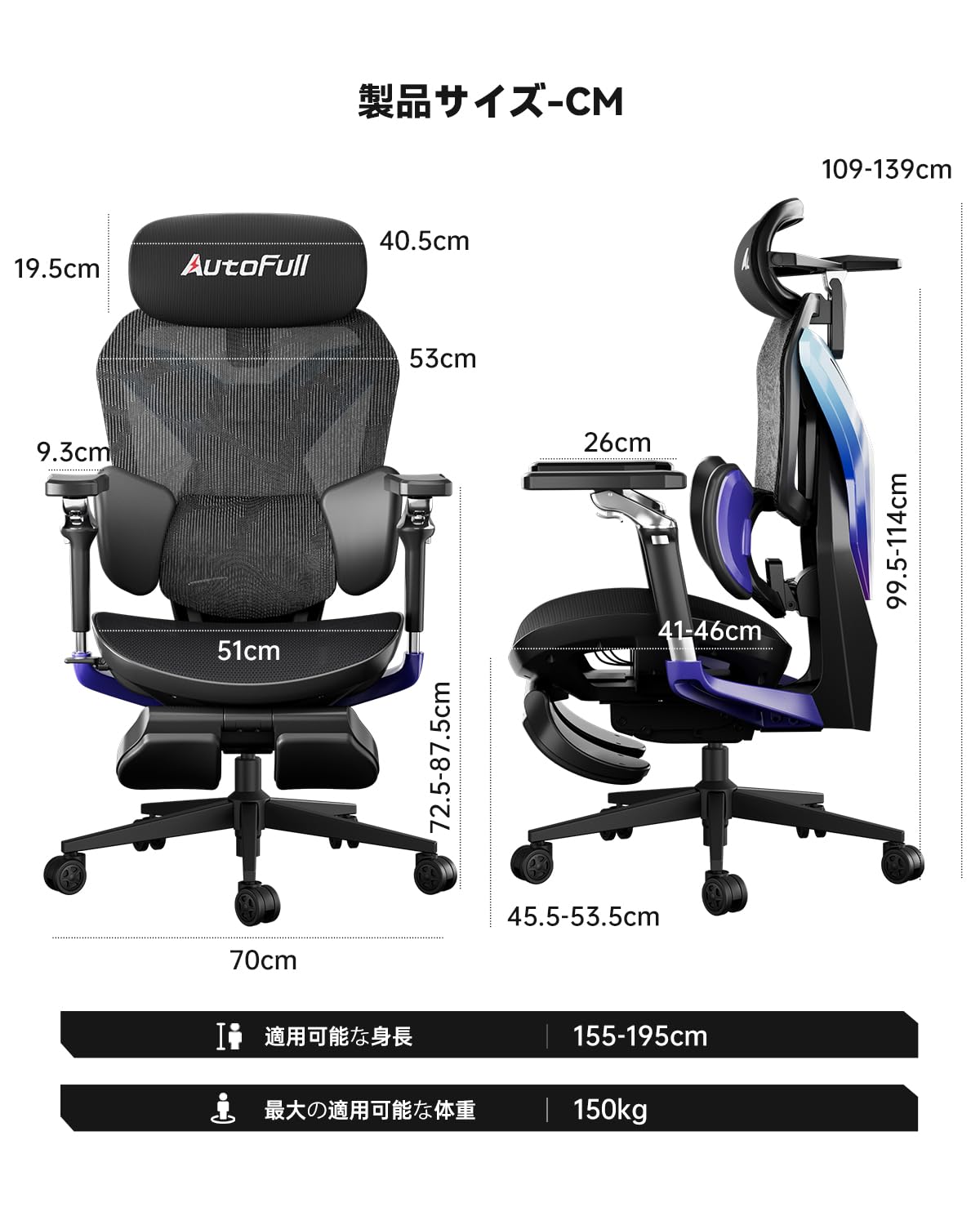 新品　組み立て済　AutoFull(オートフル) G7 オフィスチェア 椅子 デスクチェア 人間工学 チェア テレワーク 疲れない 人体工学椅 メッシュチェア 10段階調整背もたれ 3ゾーンランバーサポート 4Dヘッドレスト 6Dアームレスト 約140度リクライニング 統合されたワイヤー制御調整 グレー オットマン有り Amazon.co.jp: AutoFull(オートフル) G7 オフィスチェア 人間工学