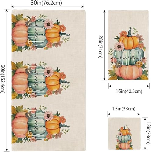 Miniatura 4 de Harvest Pumpkin Bath Towels for Bathroom Set - Luxury Towels Gifts for Women,Quick Dry Beach Kitchen Hand Hair Face Yoga Workout Gym Towel and Dish