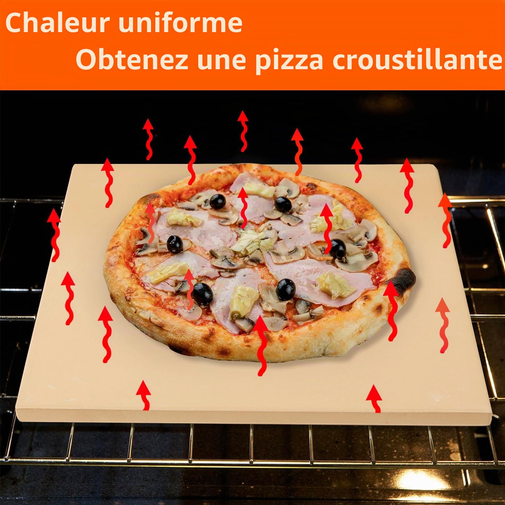 Pierre à pizza carrée de 33,5 cm pour four à pizza Ooni 12 Fyra Karu Koda Cordierite pour four à pizza Ooni 12 Fyra 12 Ooni Karu 12 Ooni Koda 12 Ooni Volt 12