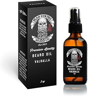 Mad Viking Beard Co. Premium Beard Oil for Men - Natural Beard Softener, Conditioner, and Skin Moisturizer to Reduce Beard Itch For Thicker Looking Beards, Made in the USA (Valhalla, 2oz Beard Oil)