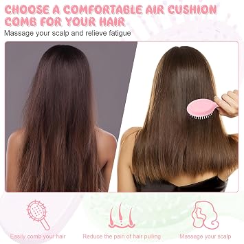 HOFASON 4 PCS Mini Wet Hair Brush Easter Basket Stuffers for Women Teens Girls, Small Hair Brush for Pockets, Bachelorette Party Favors, Bridesmaid Gift, Spa Party Supplies, Travel Mini Brush
