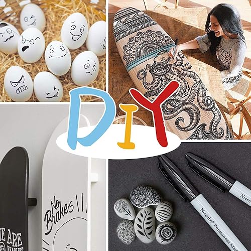 Miniatura 6 de Rotuladores permanentes, rotuladores permanentes negros, 30 unidades de punta fina