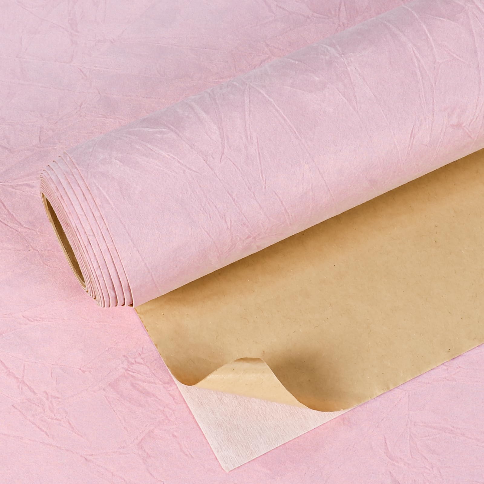 VEELIKE Pastel Pink Crushed Velvet Flocking Liner Self Adhesive Felt Drawer Liner for Dresser Jewelry Box Art Crafts 15.7''x118'' Pink Velvet