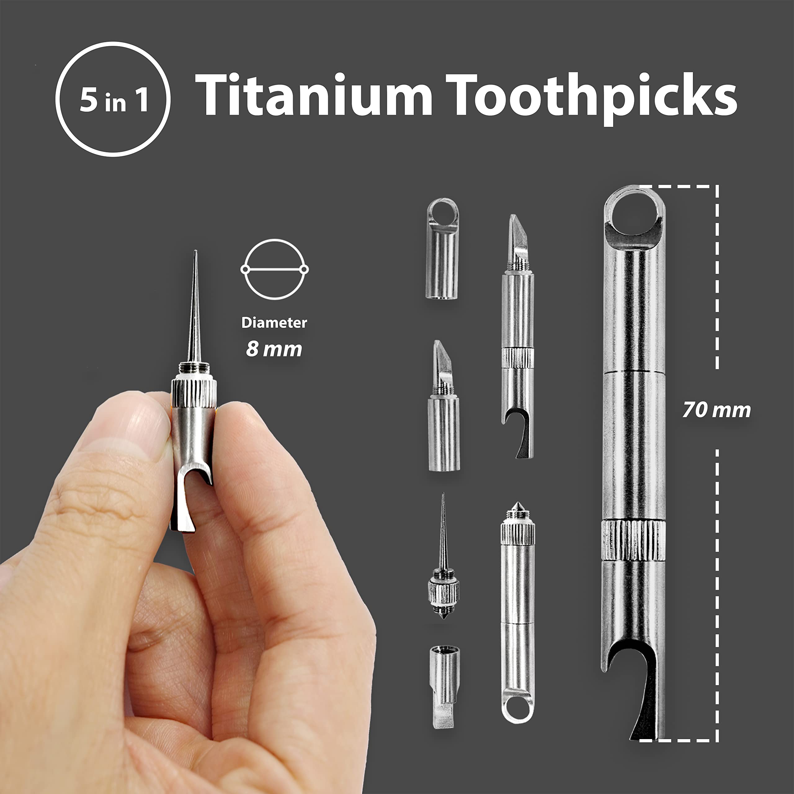 Amazon.co.jp: チタン EDC キーチェーン マルチツール 5-in-1 チタン