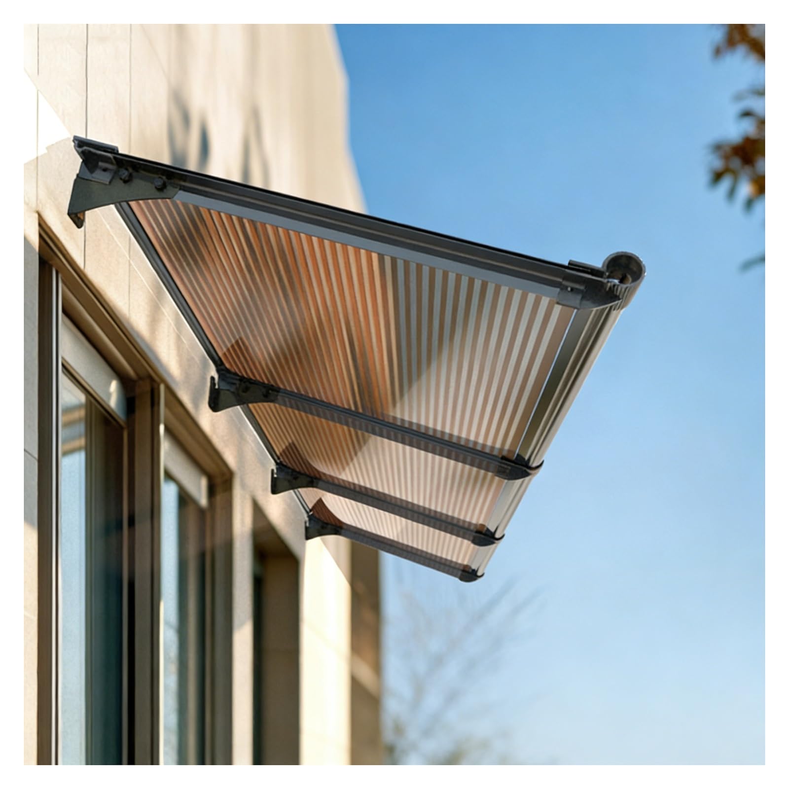 Auvent extérieur de protection | Finition durable et système d'écoulement d'eau pour façade